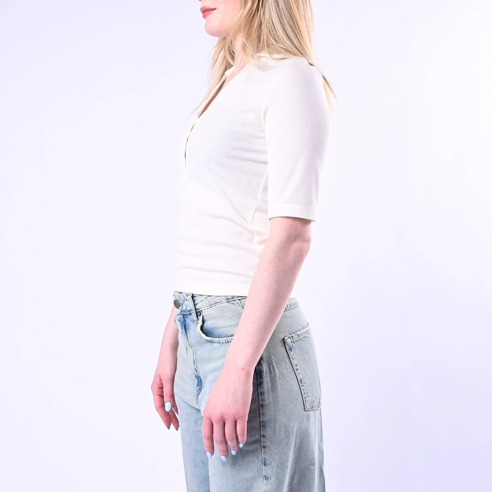VICOLO - POLO A COSTINE SLIM ART.UAB0318/N - NATURALE - Image 3