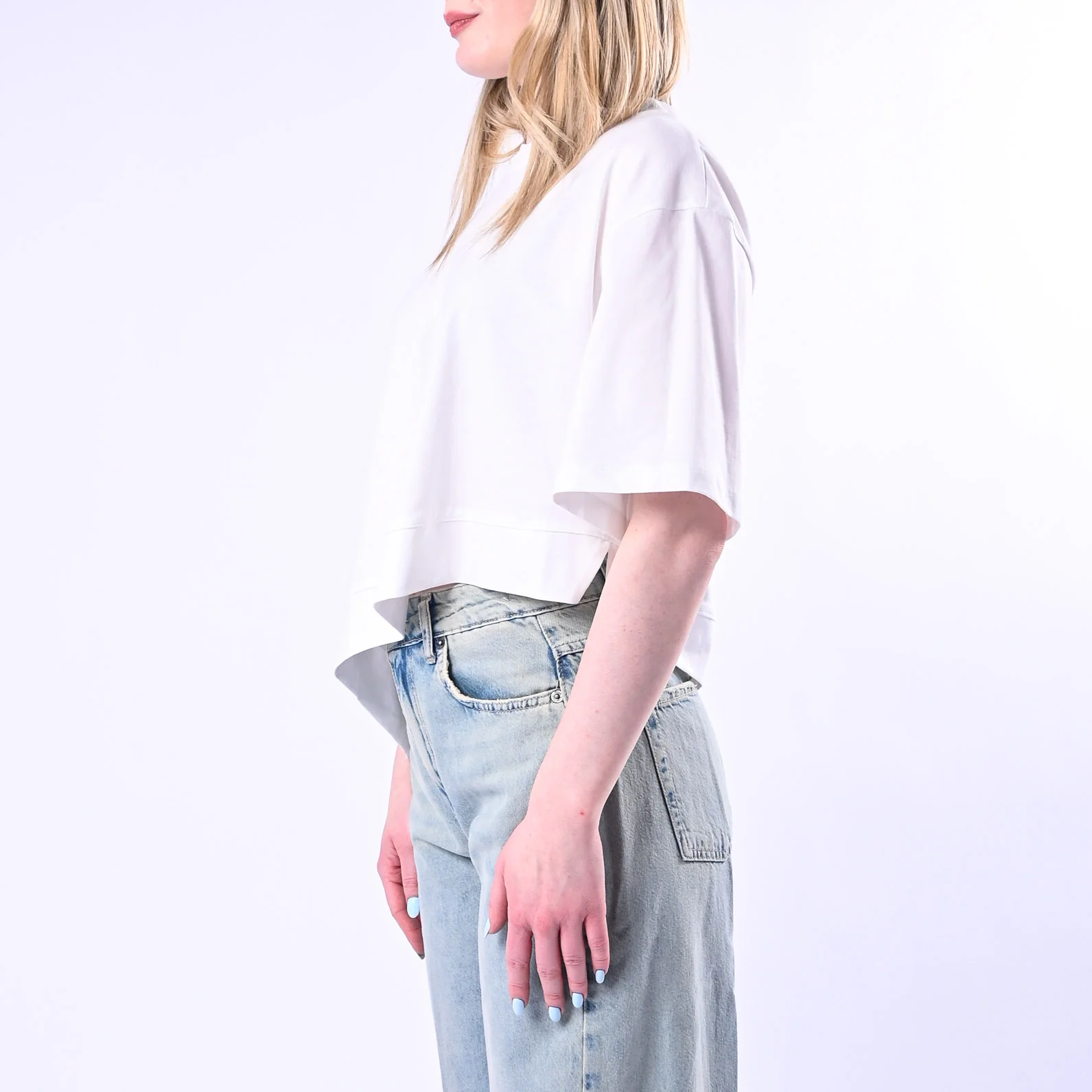 VICOLO - T-SHIRT GIRCOLLO ASIMMETRICA ART.UAB0281/NA - NATURALE - Image 3