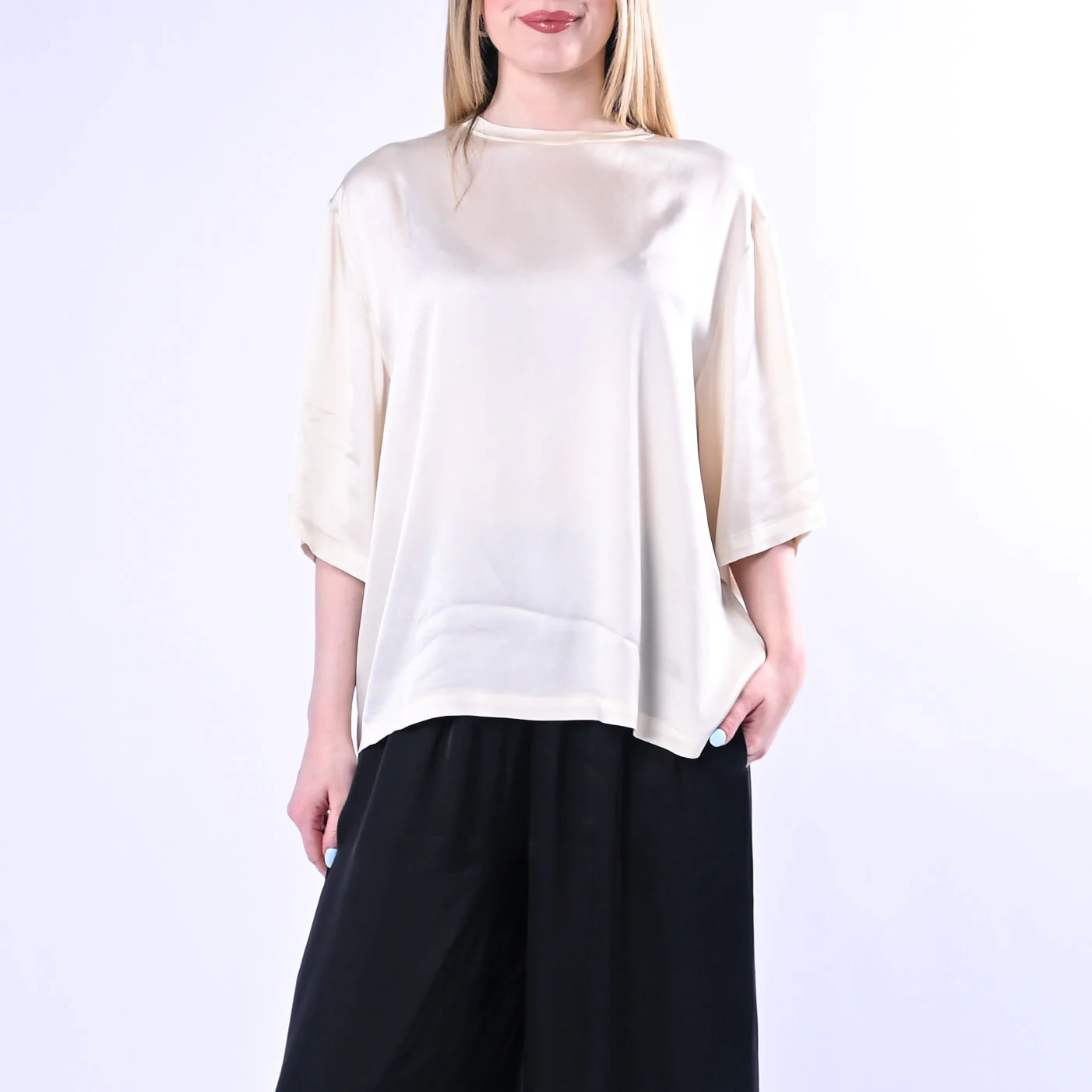 VICOLO - T-SHIRT OVER IN VISCOSA ART.TAB0081/B - BURRO