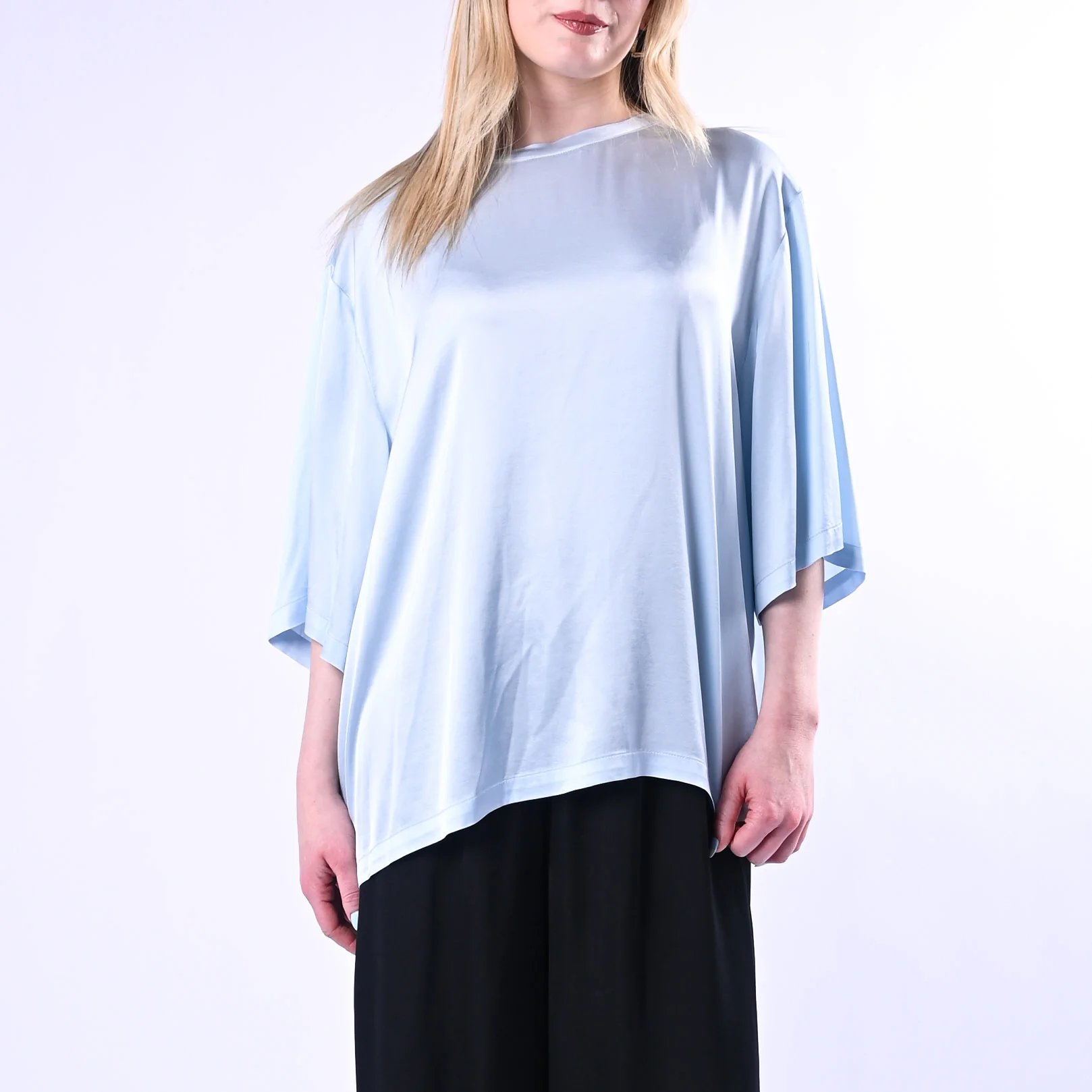 VICOLO - T-SHIRT OVER IN VISCOSA ART.TAB0081/C - CELESTE