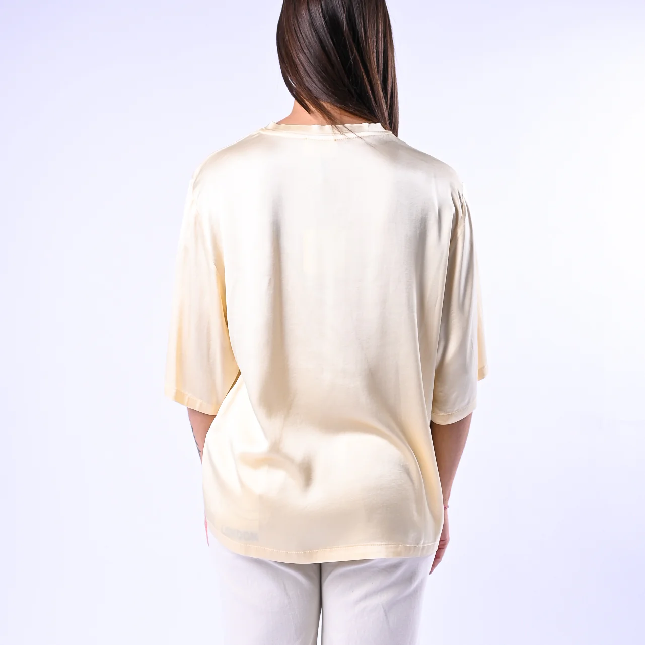 VICOLO - T-SHIRT OVER IN VISCOSA ART.TAB0081 - GIALLINO - Image 4
