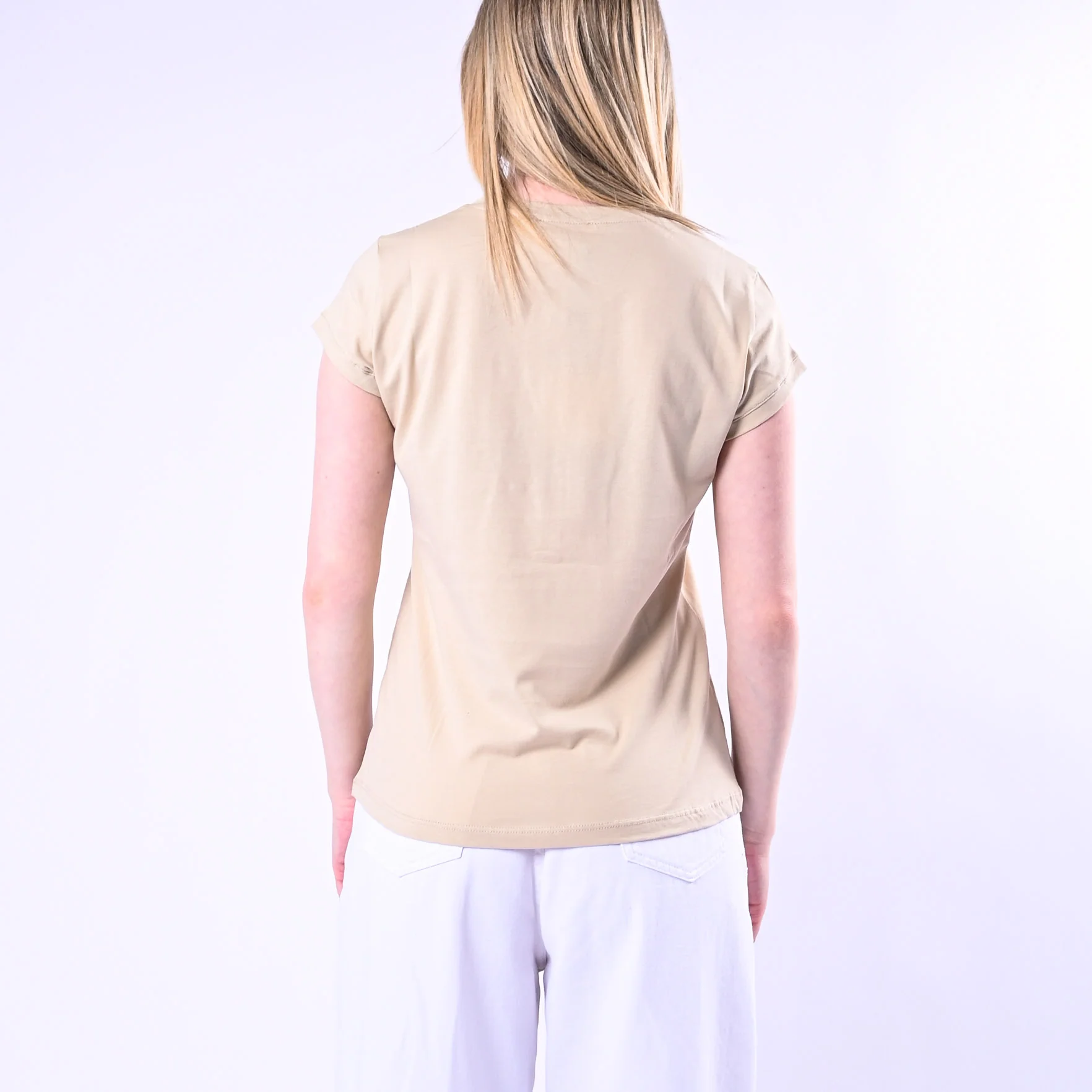 VICOLO - T-SHIRT SERAFINO MANICA CORTA ART.UAB0309/B - BEIGE - Image 4
