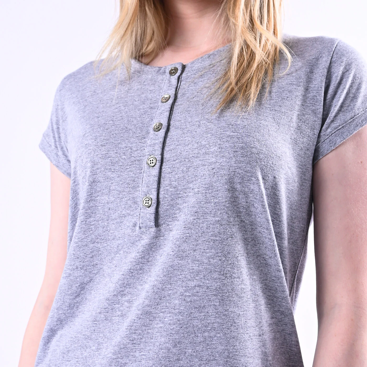 VICOLO - T-SHIRT SERAFINO MANICA CORTA ART.UAB0309/G - GRIGIO MELANGE - Image 5