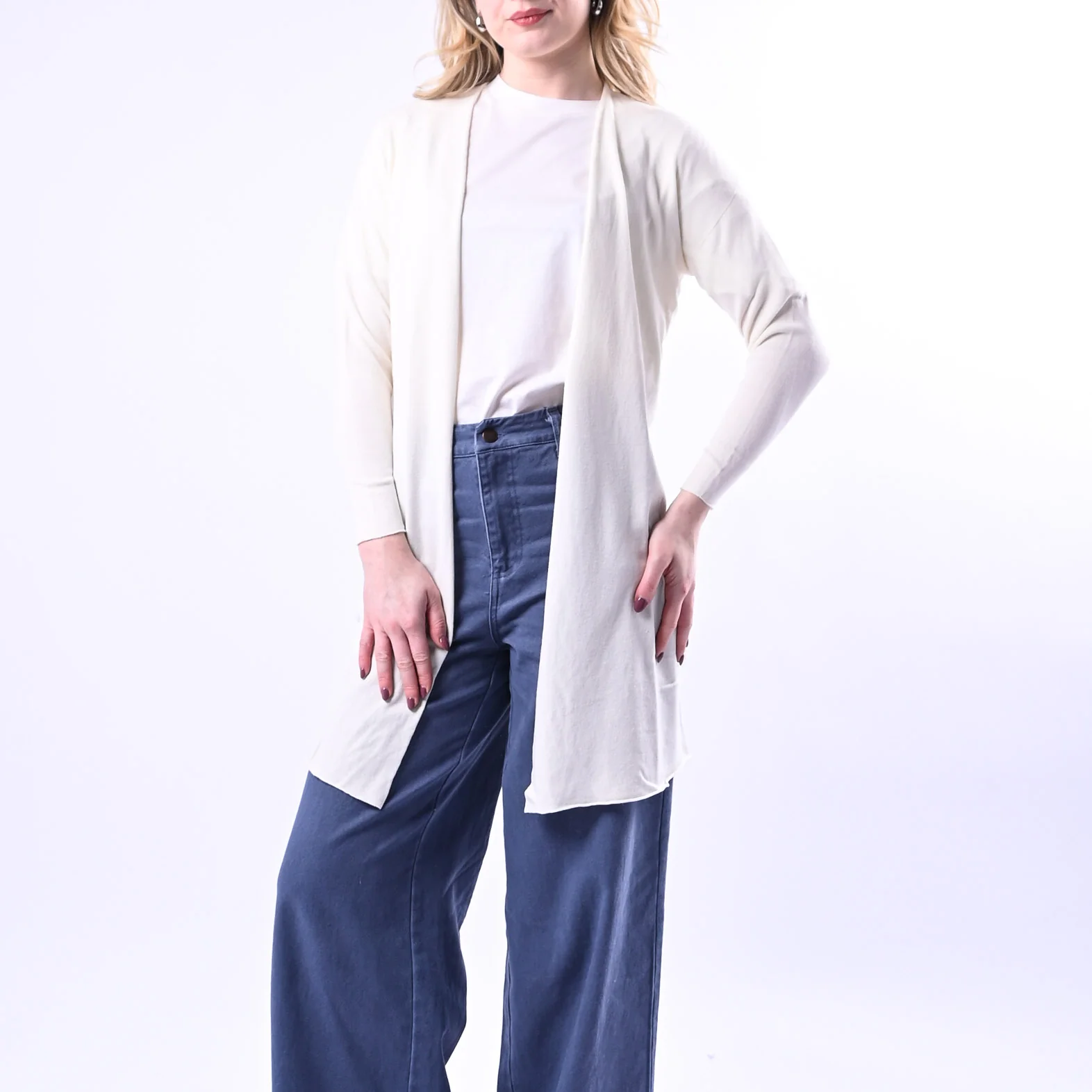 VICOLO - CARDIGAN LUNGO IN VISCOSA ART.2AB2035 - BURRO