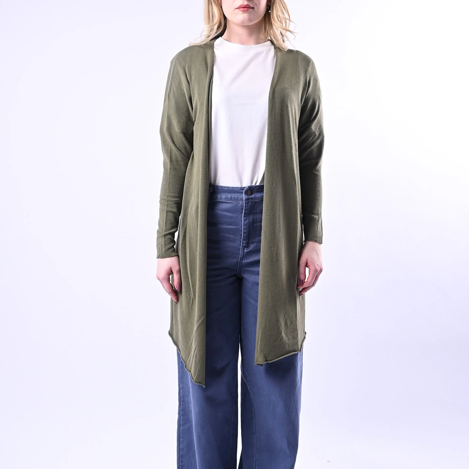 VICOOLO - CARDIGAN LUNGO IN VISCOSA ART.2AB2035 - VERDE - Image 2