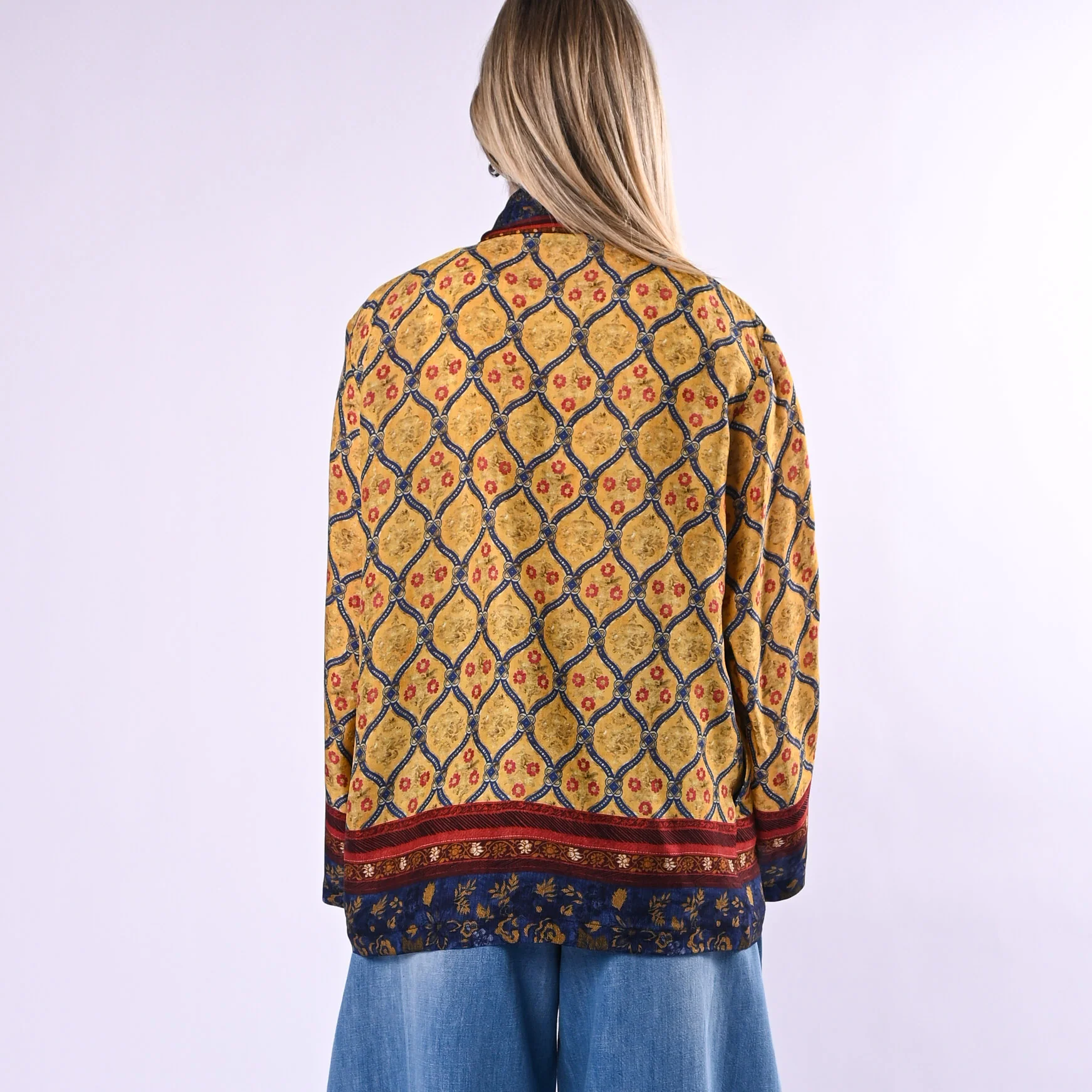 WU'SIDE - GIACCA/KIMONO FANTASIA FLOREALE ART.26552/G - GIALLO - Image 4