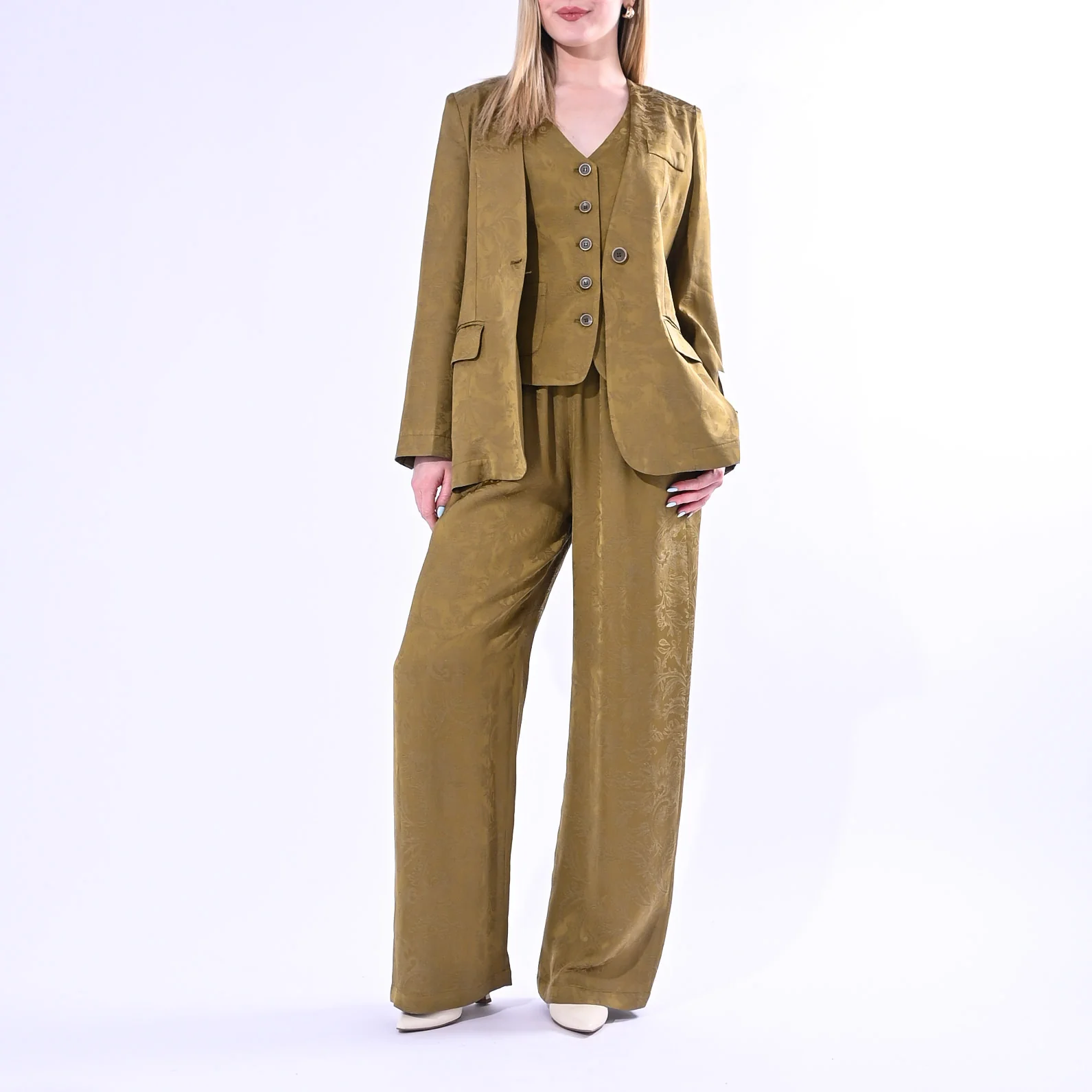 WU'SIDE - GILET JAQUARD IN VISCOSA ART.26607/S - SENAPE - Image 6
