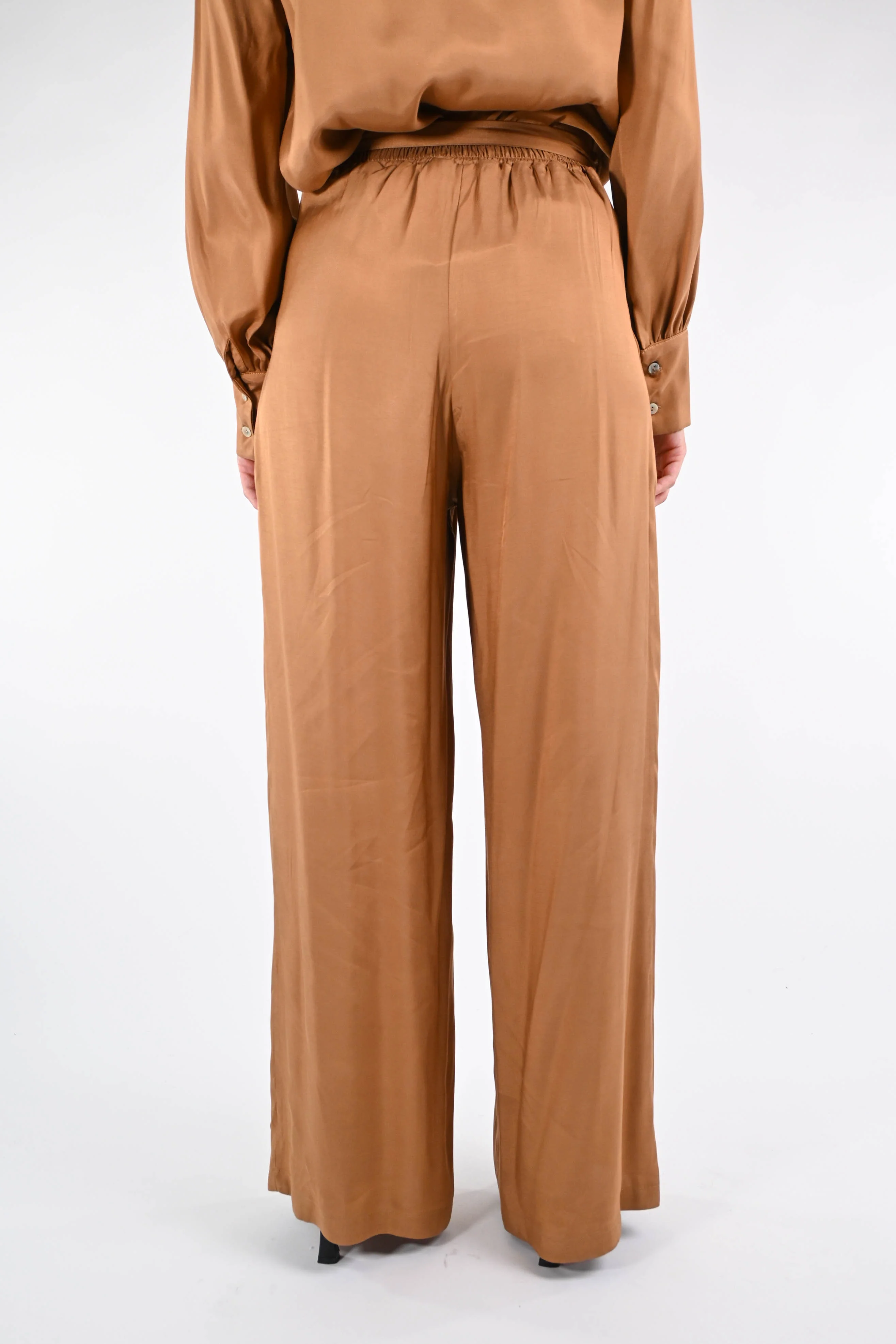 WU'SIDE - PANTALONE PALAZZO FLUIDO ART.25692 - CAMMELLO - Image 4