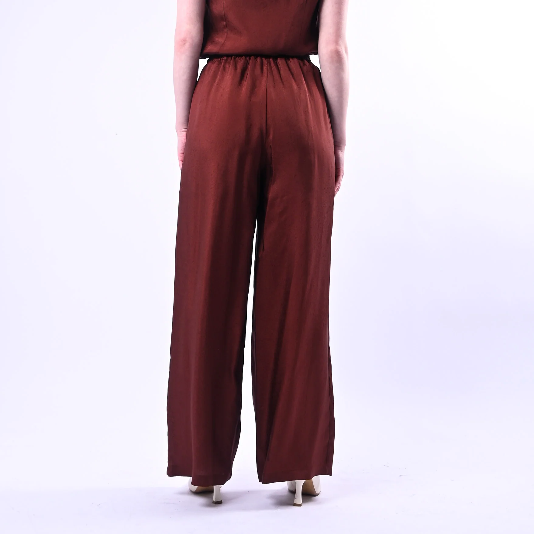 WU'SIDE - PANTALONE PALAZZO FLUIDO CON COULISSE ART.26289 - MORO - Image 4